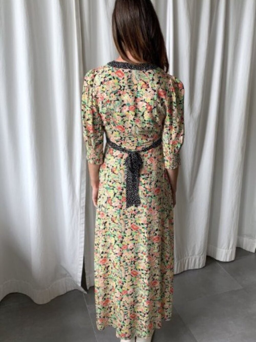 RARE RIXO London Deanna Dress - Black Summer Meadow Dot Mix - Size Small - Picture 3 of 3